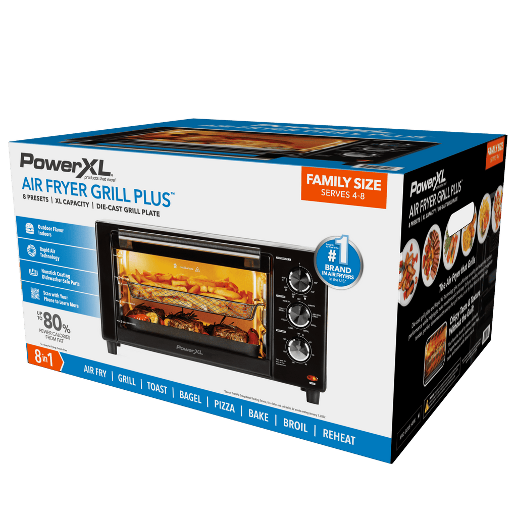 PowerXL Air Fryer Grill Plus, Toaster Oven, Black, 1500 Watts