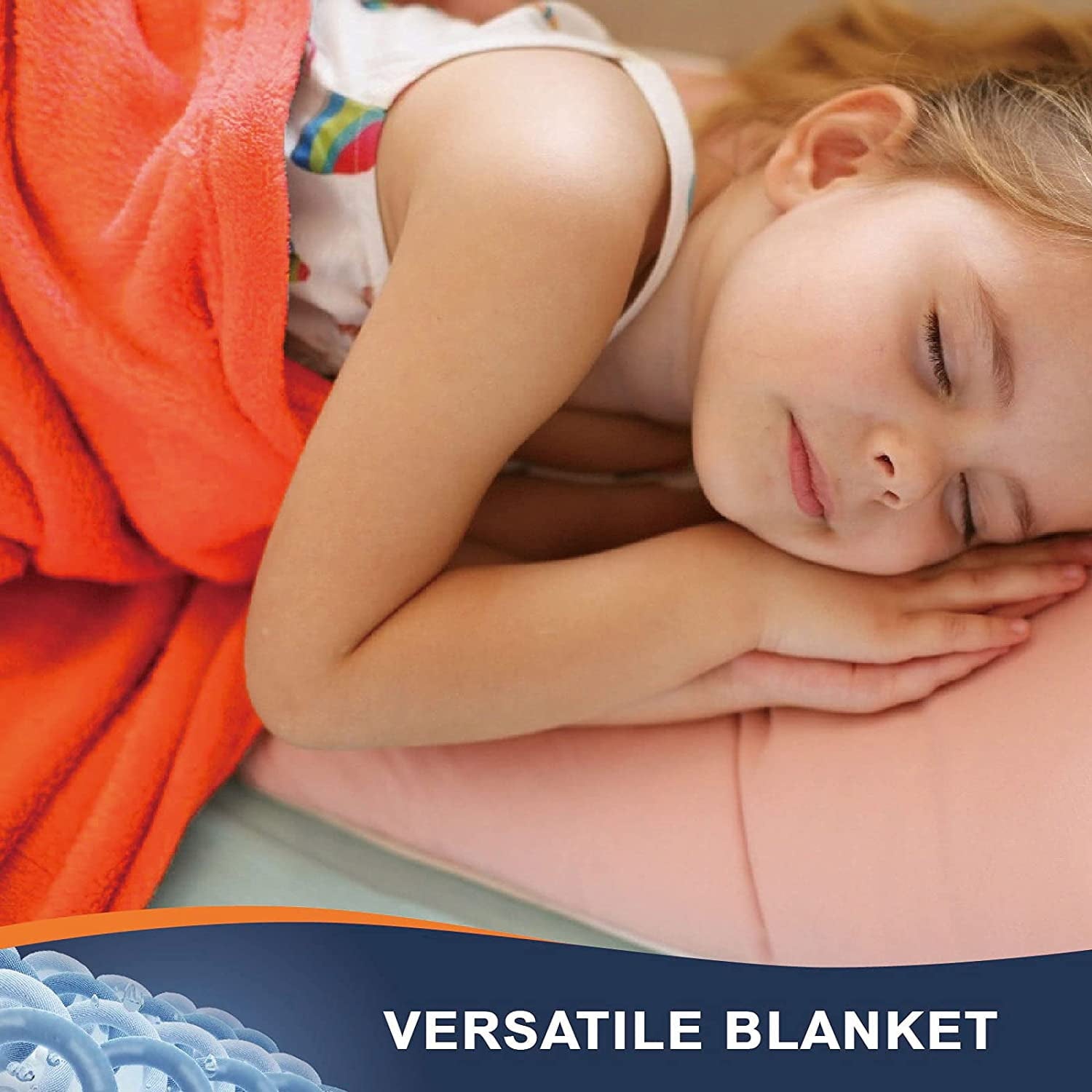 Walensee Ultra Soft Microplush Fleece Throw Blanket, 50" x 60", Orange, Machine Washable