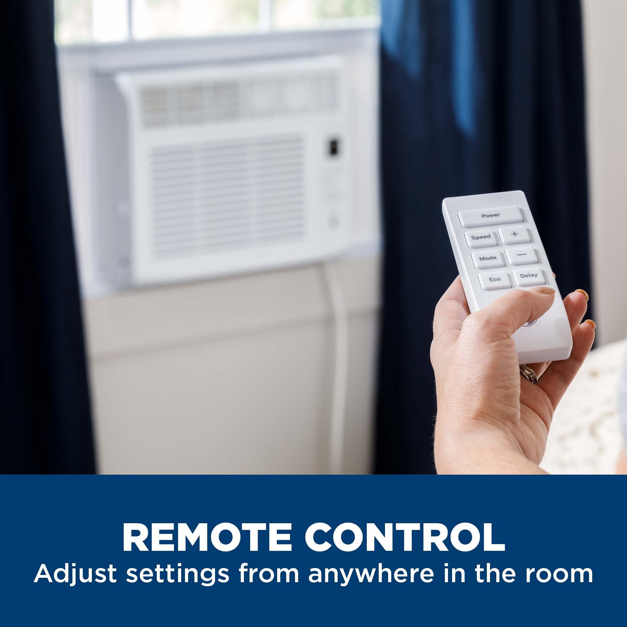 GE 6,000 BTU Window Air Conditioner, Cools up to 250 Sq ft, Easy Install Kit & Remote Included, 115V