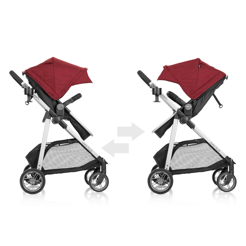 Evenflo Omni Plus Modular Travel System with LiteMax Sport Infant Car Seat, Mylar Gray, Unisex