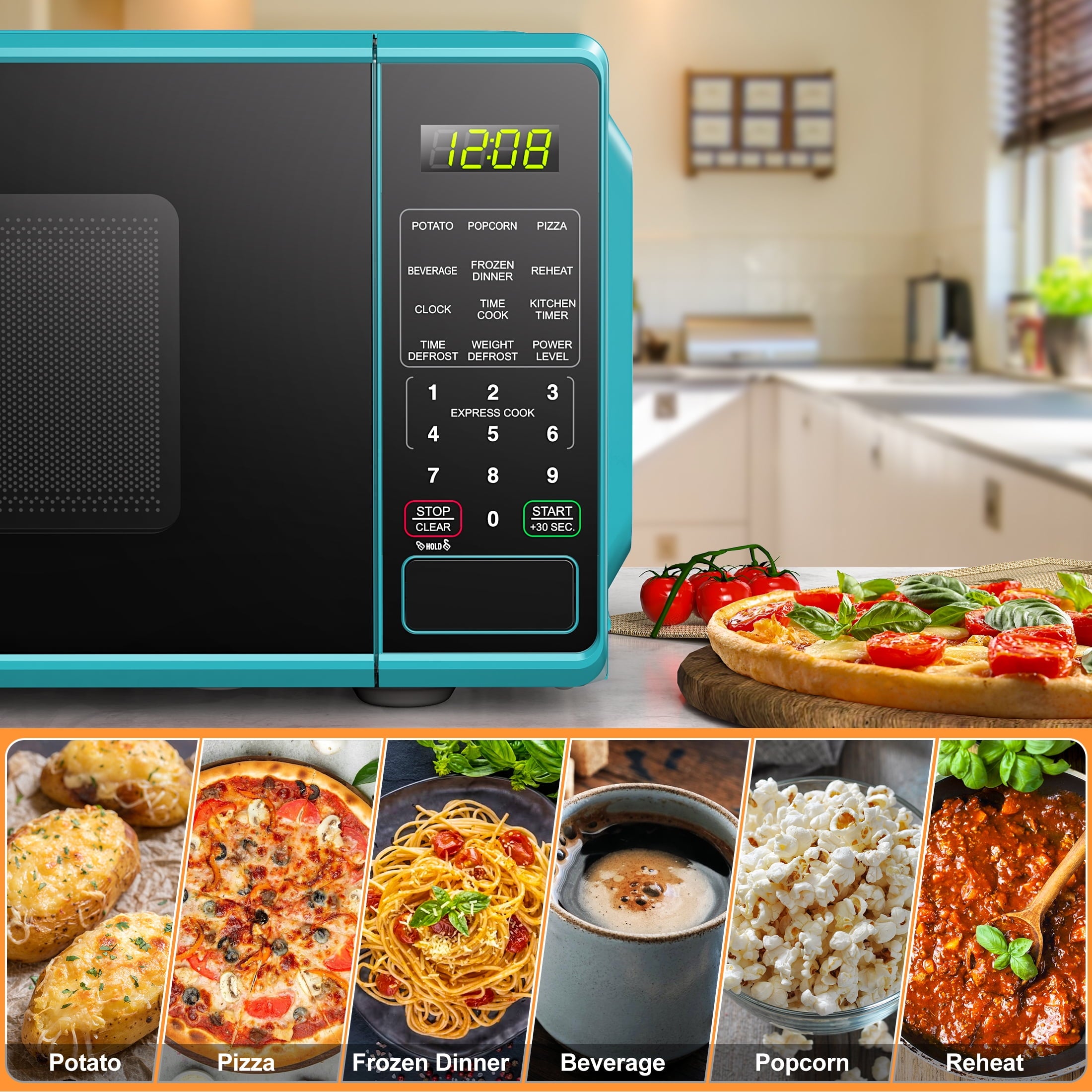 Mainstays 0.7 cu. ft. Countertop Microwave Oven, 700 Watts, White, New