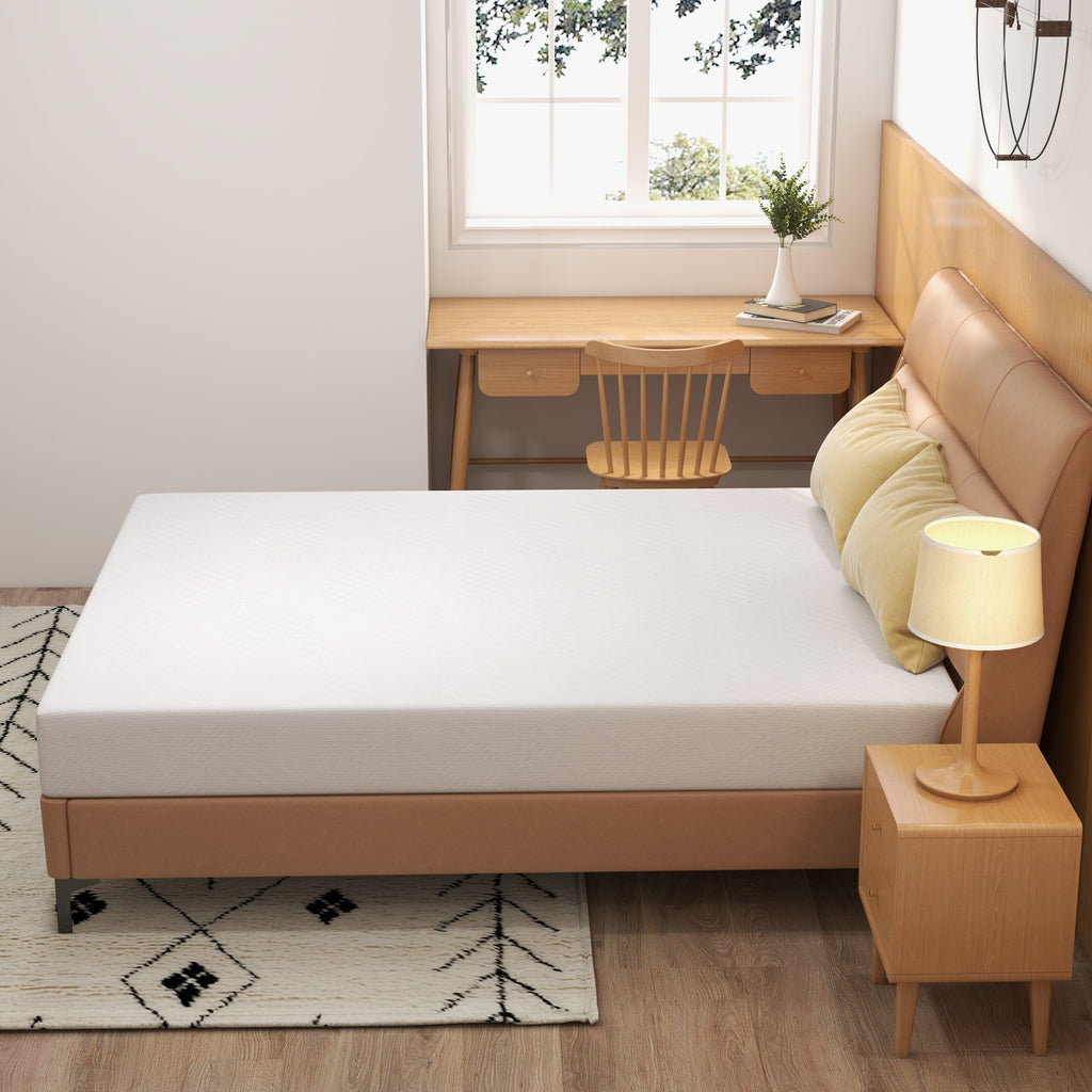 8 inch Twin Mattress, Green Tea Gel Memory Foam Mattress in a box, Medium Hardness Feeling, CertiPUR-US Certified/Made in USA, White