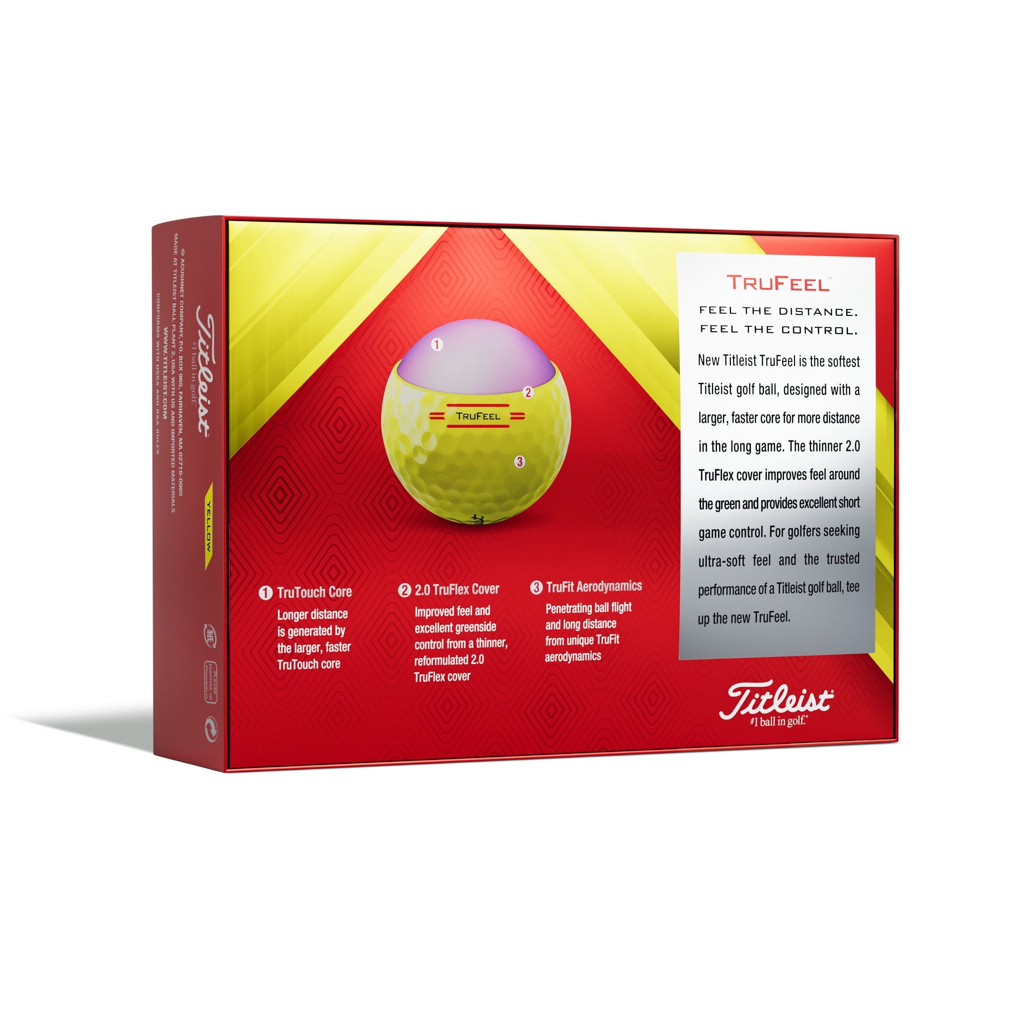Titleist 2022 TruFeel Golf Balls, 12 Pack, White