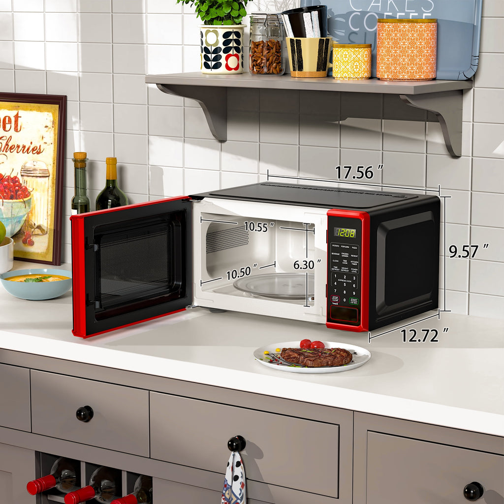 Mainstays 0.7 Cu ft Countertop Microwave Oven, 700 Watts, Black, New