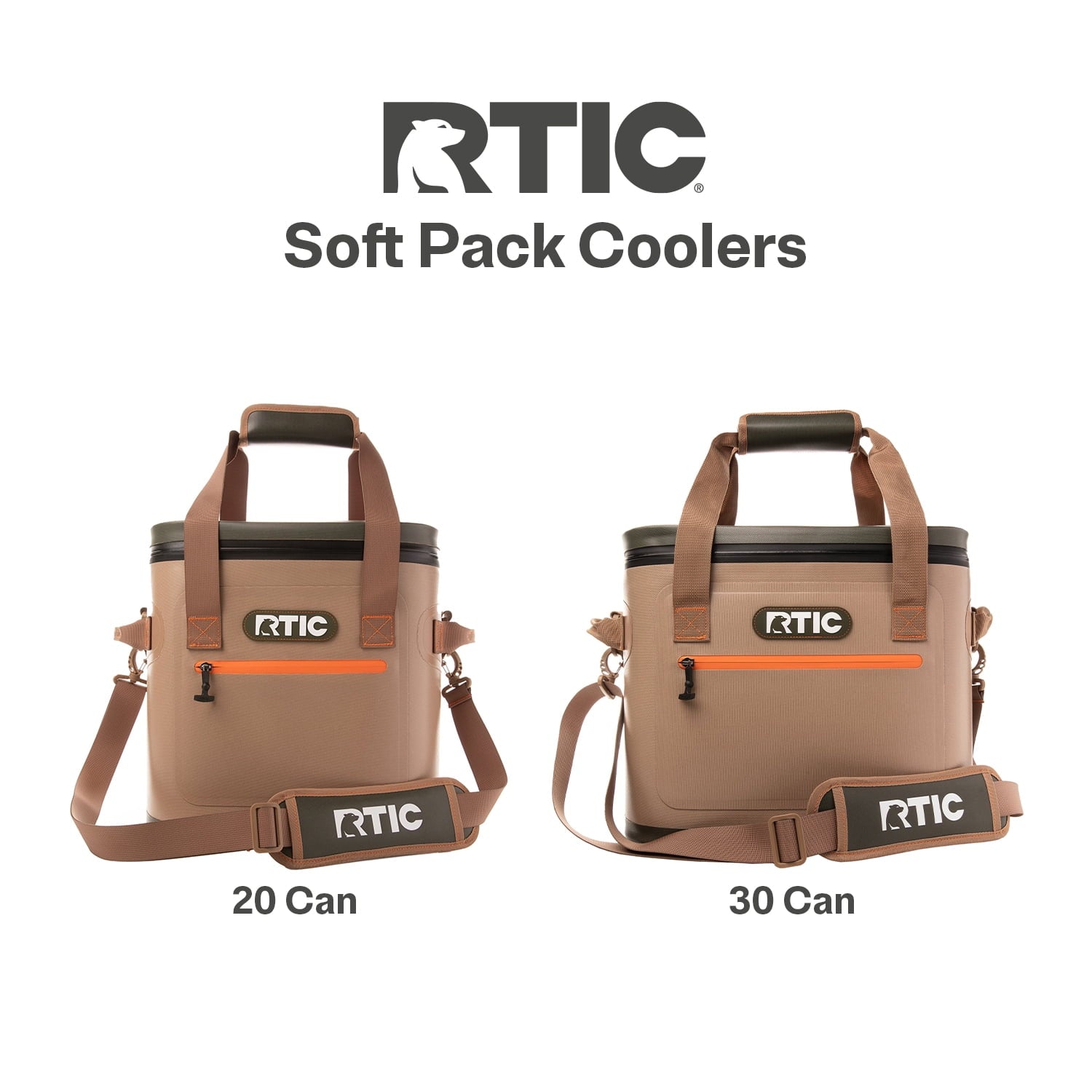 RTIC 20 Can Soft Pack Cooler, Leakproof Ice Chest Cooler with Waterproof Zipper, Blue/Grey