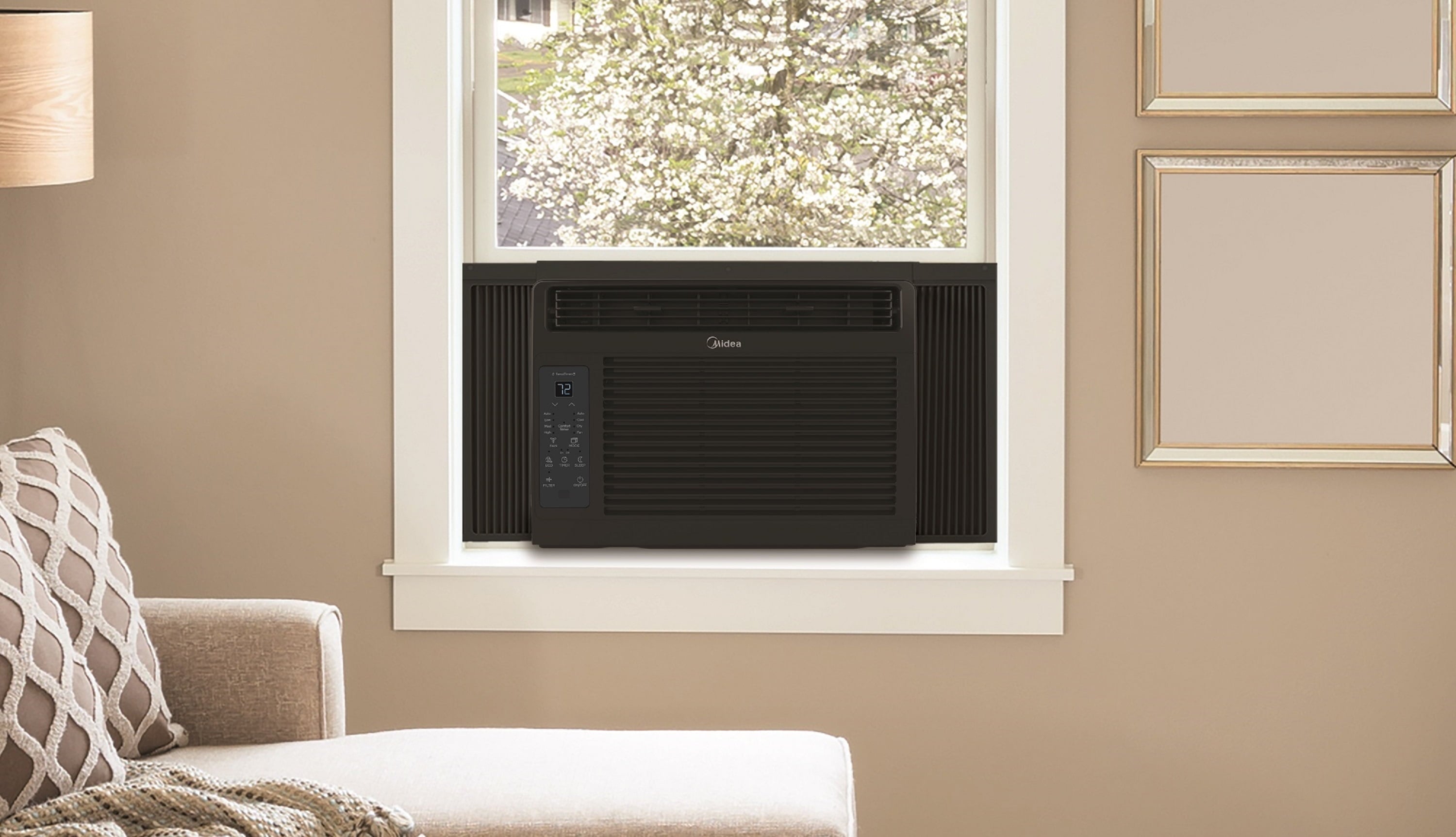 Midea 6,000 BTU 115V Window Air Conditioner with Comfort Sense Remote, White, MAW06R1WWT