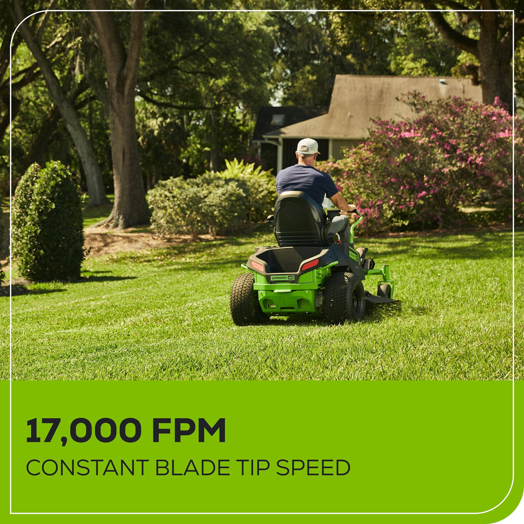 Greenworks 60V 42” Cordless Battery Crossover-Z Zero Turn Riding Lawn Mower with Six (6) 8Ah Batteries & Three (3) Dual Port Turbo Chargers 7409302