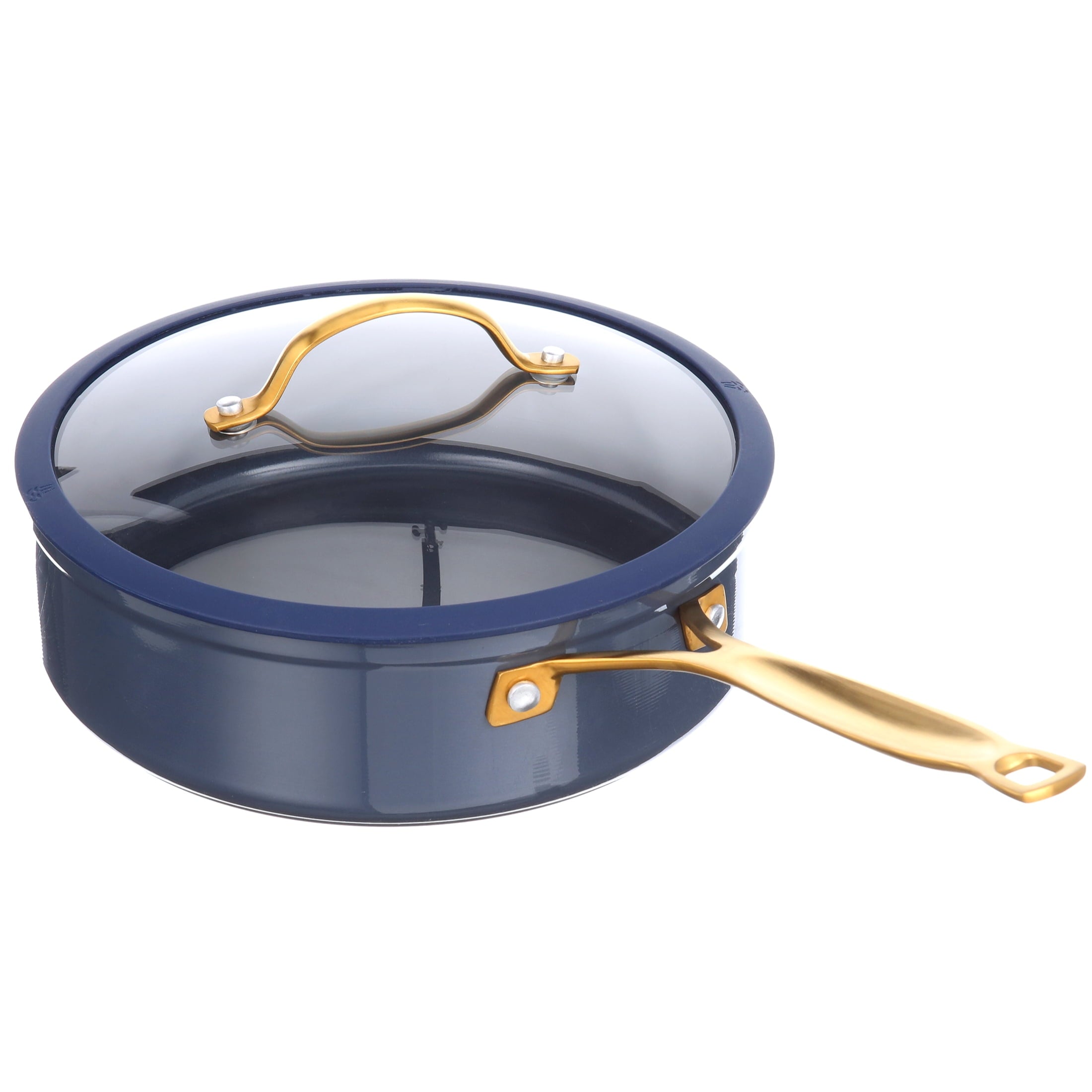 Thyme & Table Non-Stick 12-Piece Signature Cookware Set, Black & Gold