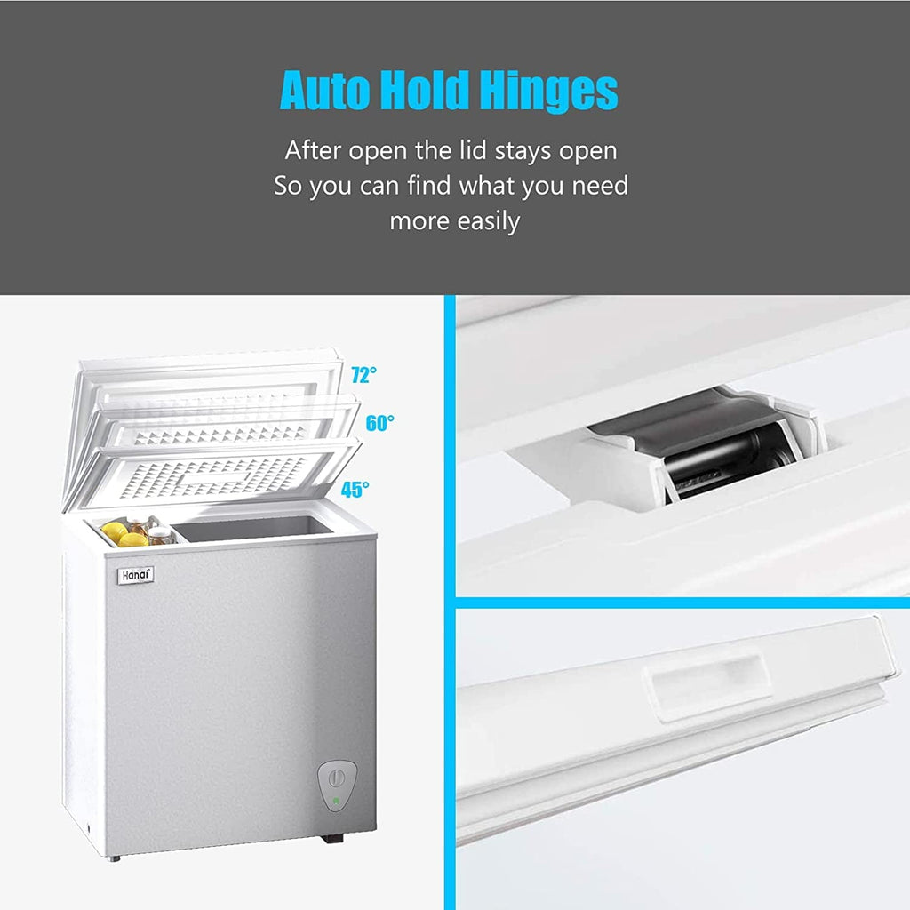 WANAI Chest Freezer 3.5 Cu ft,Small Chest Freezer,Upright Single Door Refrigerator,Black