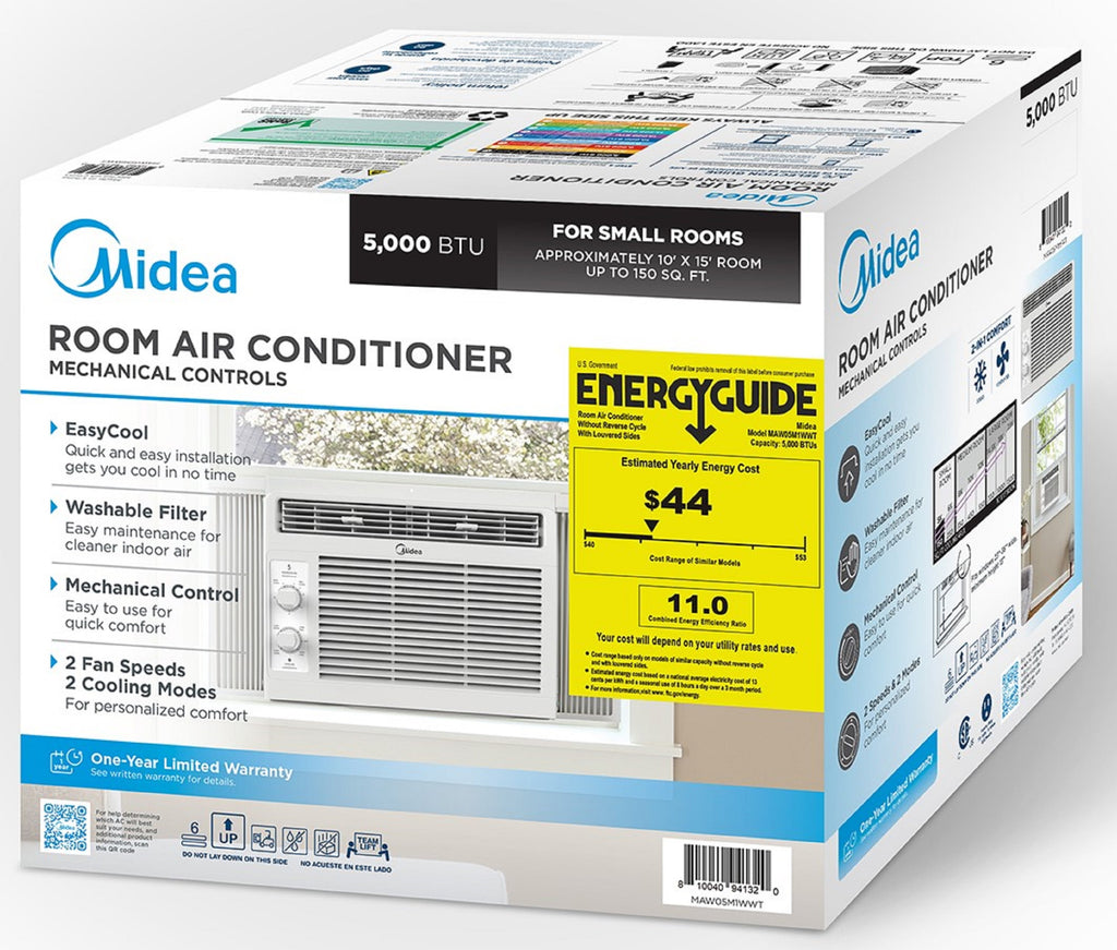 Midea 5,000 BTU 115V Mechanical Window Air Conditioner, MAW05M1WWT