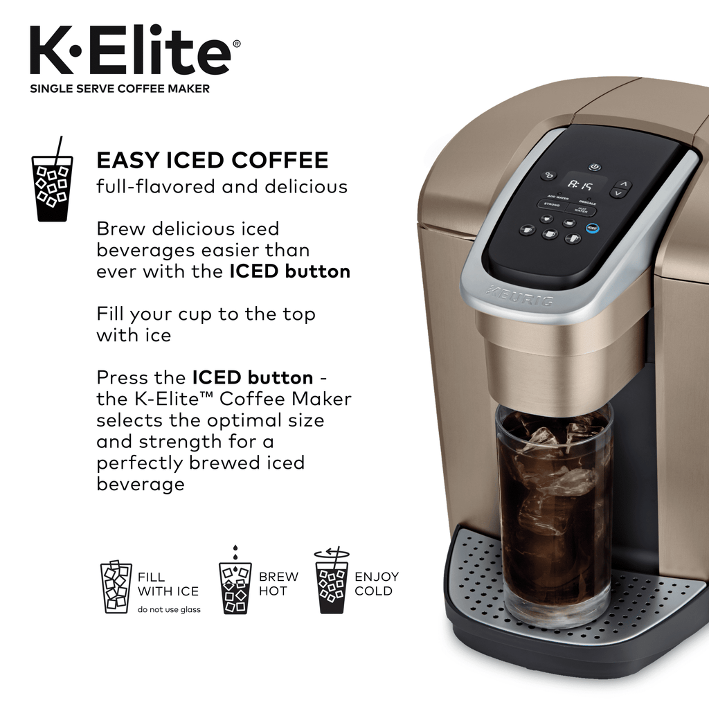 Keurig K-Elite Single-Serve K-Cup Pod Coffee Maker, Brushed Slate