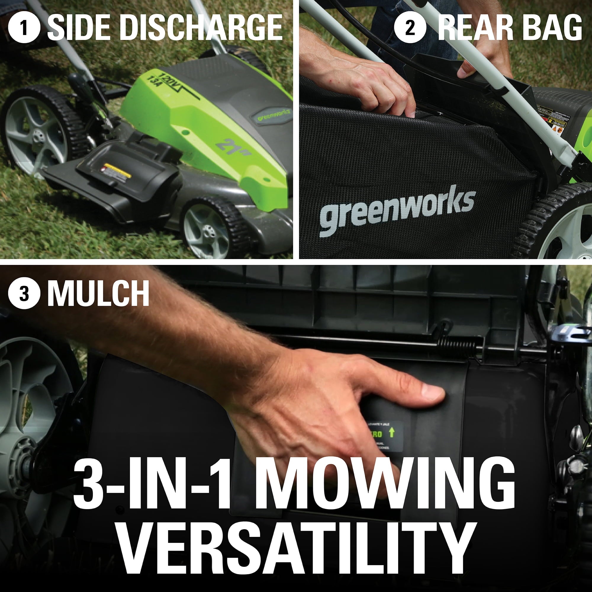 Greenworks 13 Amp 21" Corded Electric Walk-Behind Push Lawn Mower 25112