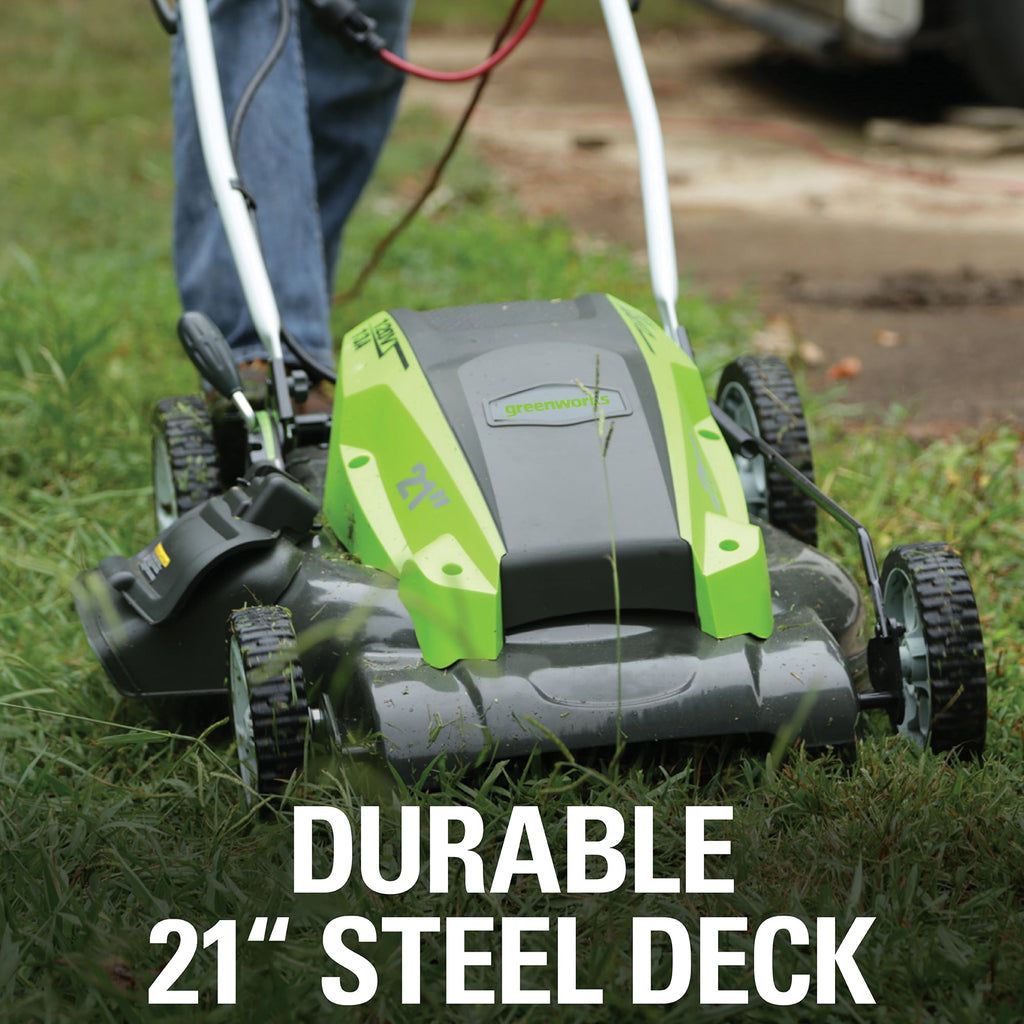 Greenworks 13 Amp 21" Corded Electric Walk-Behind Push Lawn Mower 25112