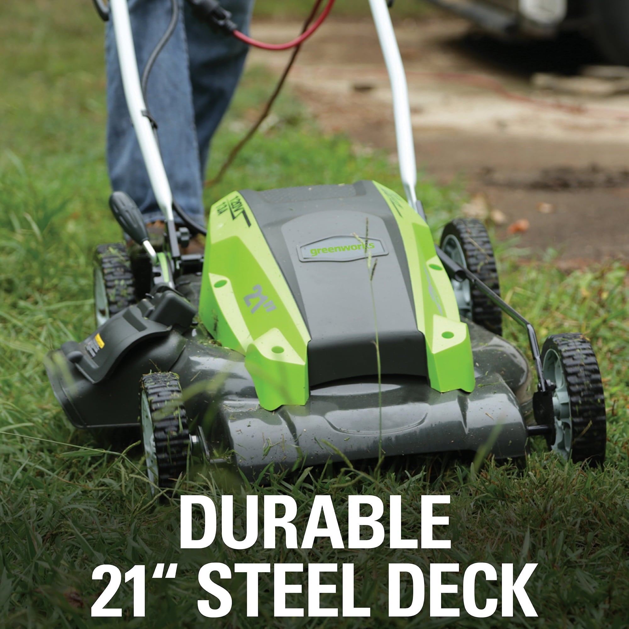 Greenworks 13 Amp 21" Corded Electric Walk-Behind Push Lawn Mower 25112