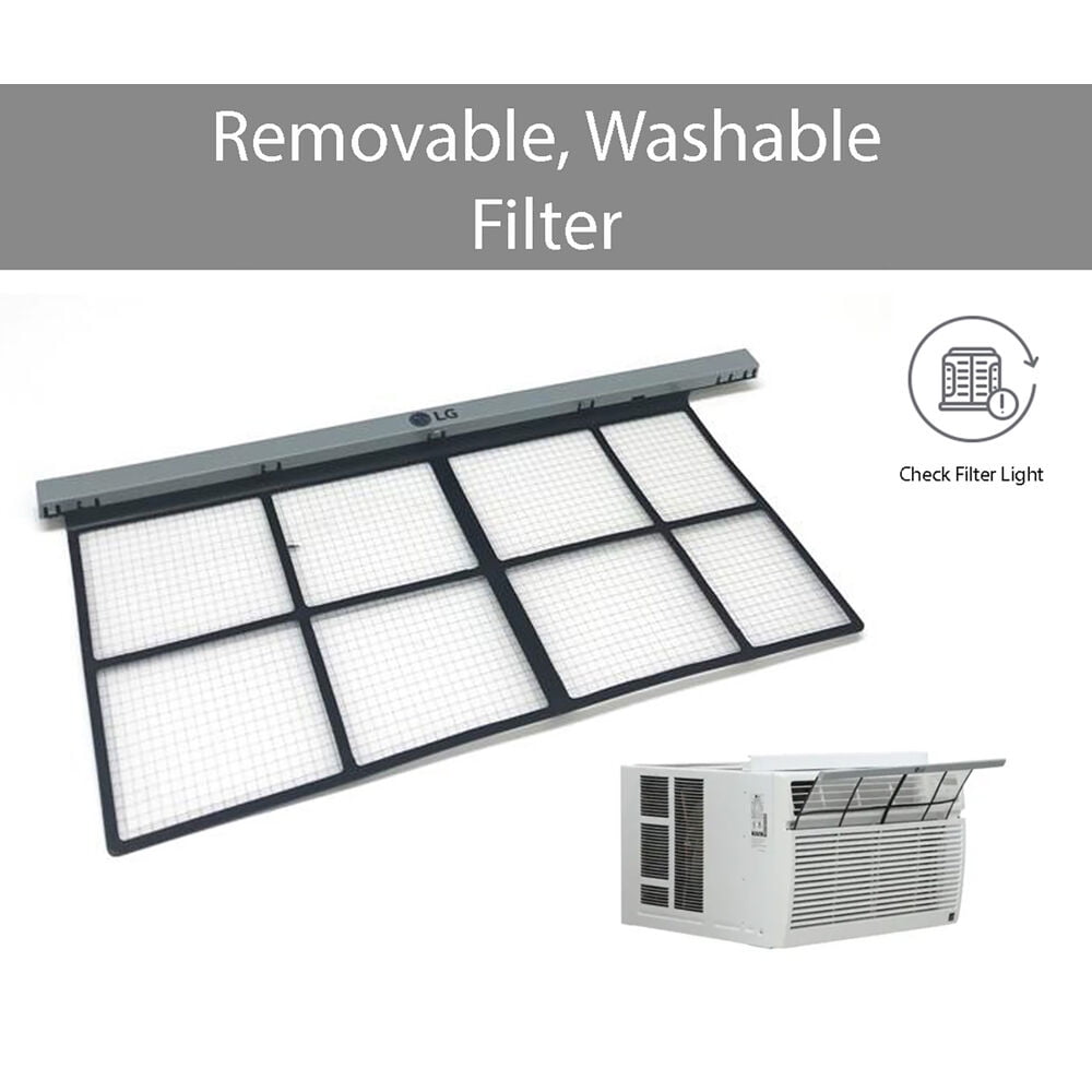 LG 6,000 BTU 115 V High Efficiency Window AC, Cools 250 Sq.ft.