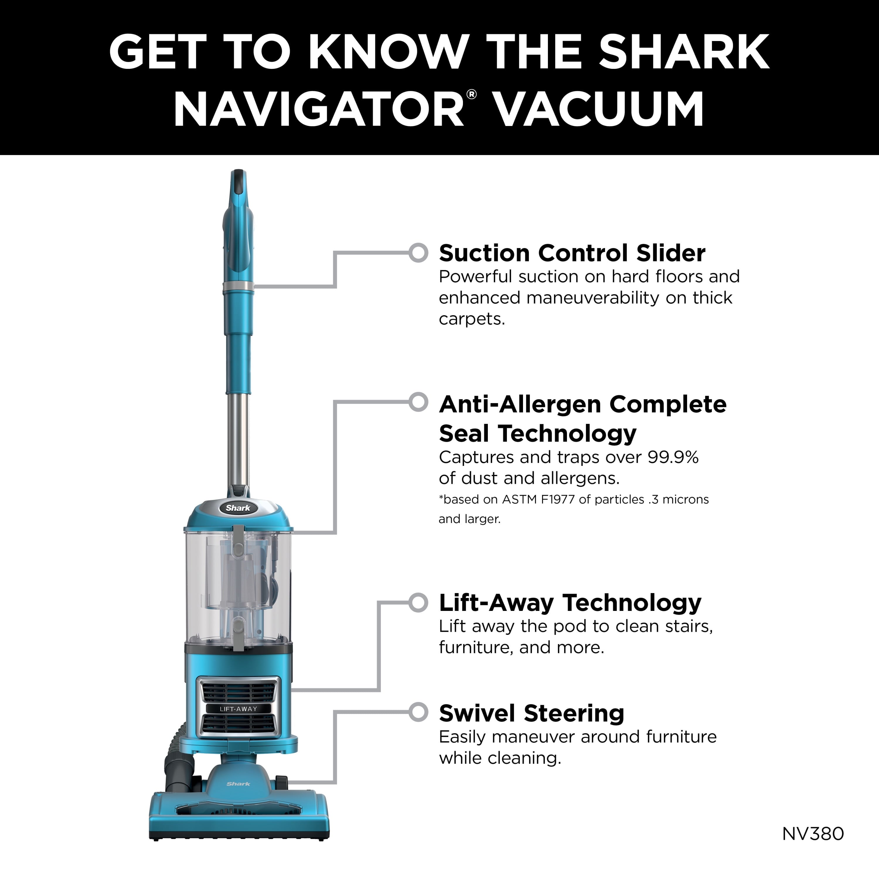 Shark Navigator Lift-Away Upright Vacuum, NV380