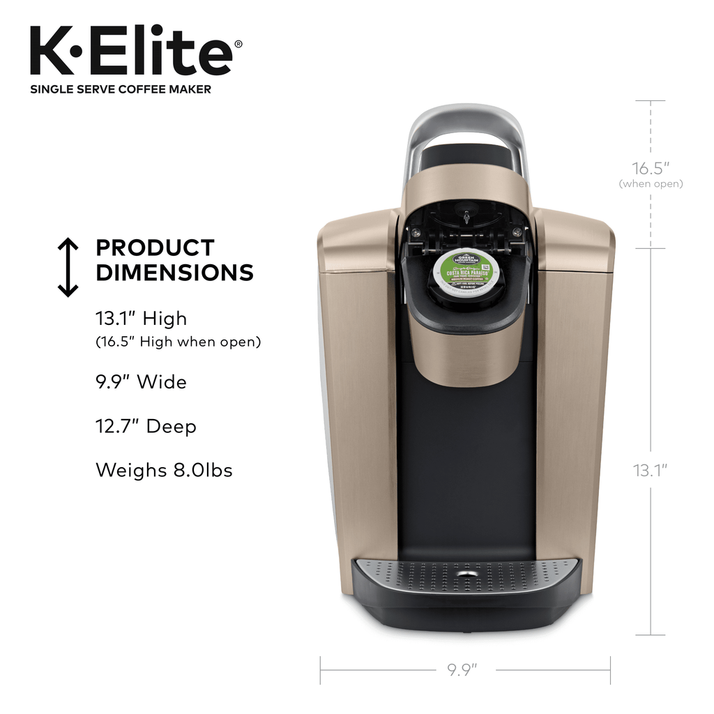 Keurig K-Elite Single-Serve K-Cup Pod Coffee Maker, Brushed Slate