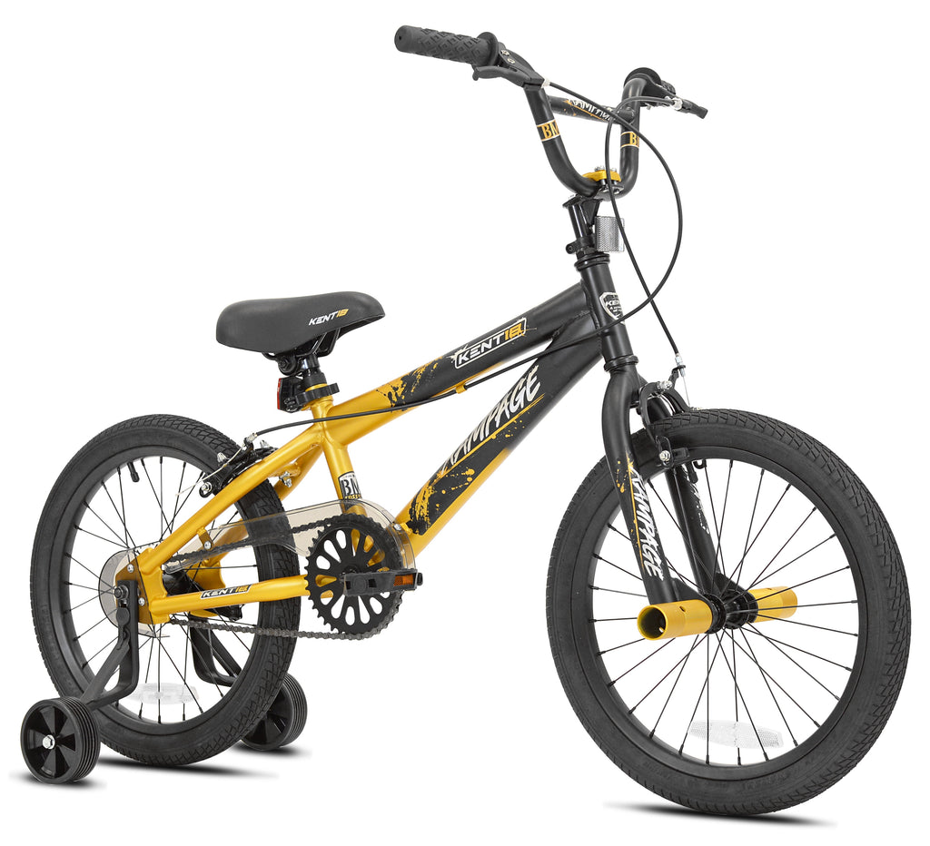 Kent Bicycle 18 In. Rampage Boy's Bike, Gold and Black