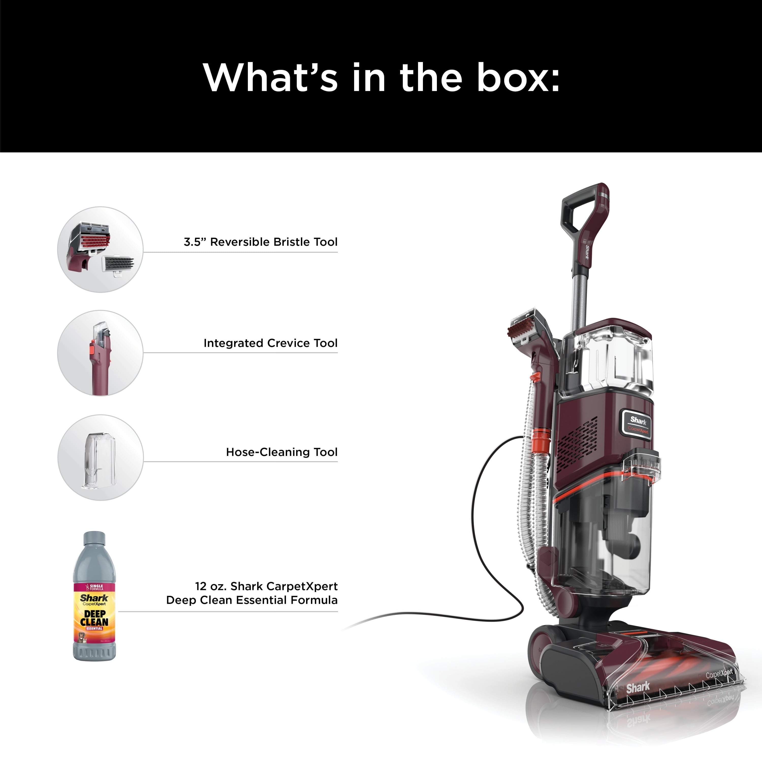 Shark CarpetXpert Upright Carpet & Upholstery Cleaner, Built-In Spot & Stain Eliminator, Carpet Shampooer, EX150, Magenta