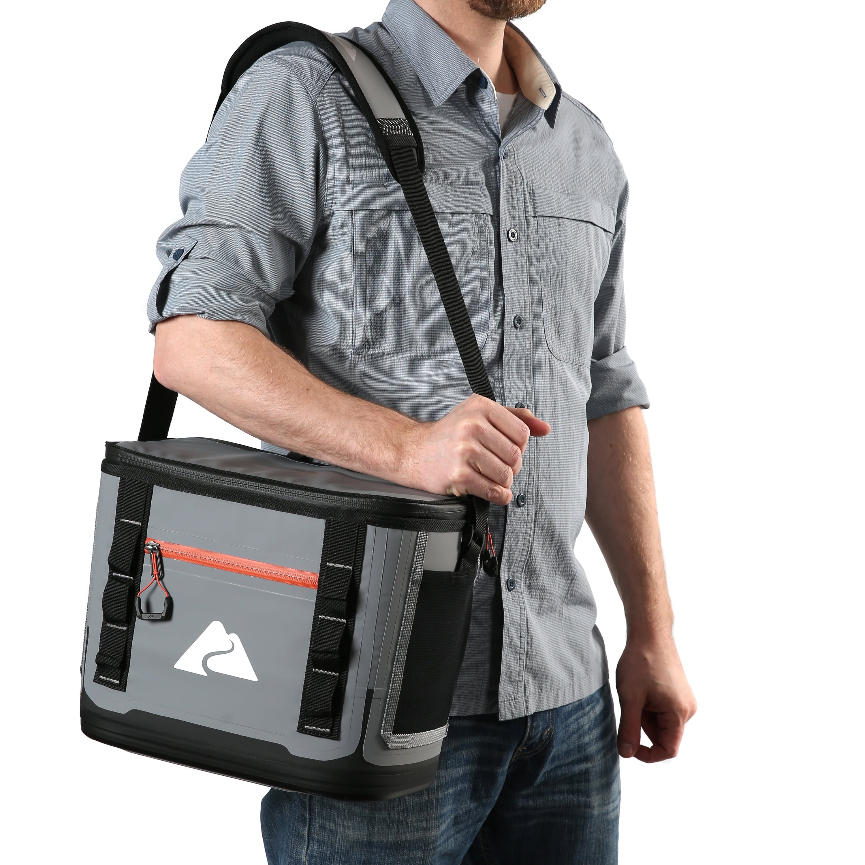 Ozark Trail 24 Can Welded Cooler, Hard Liner Cooler with Microban®, Gray
