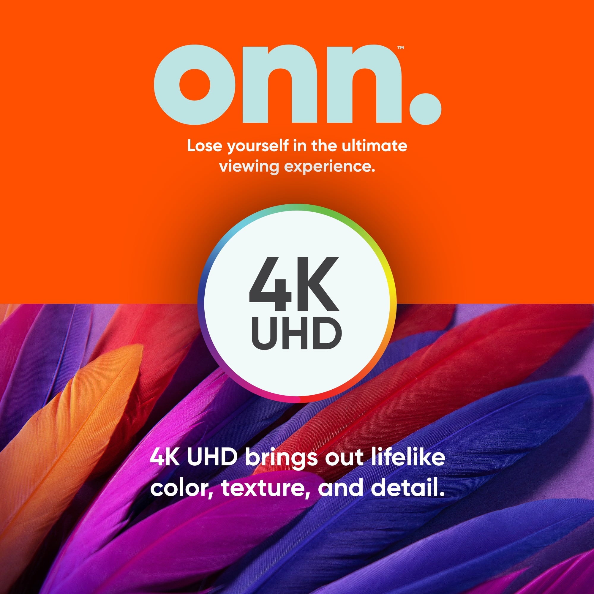 onn. 65” Class 4K UHD (2160P) LED Roku Smart Television HDR (100012587)