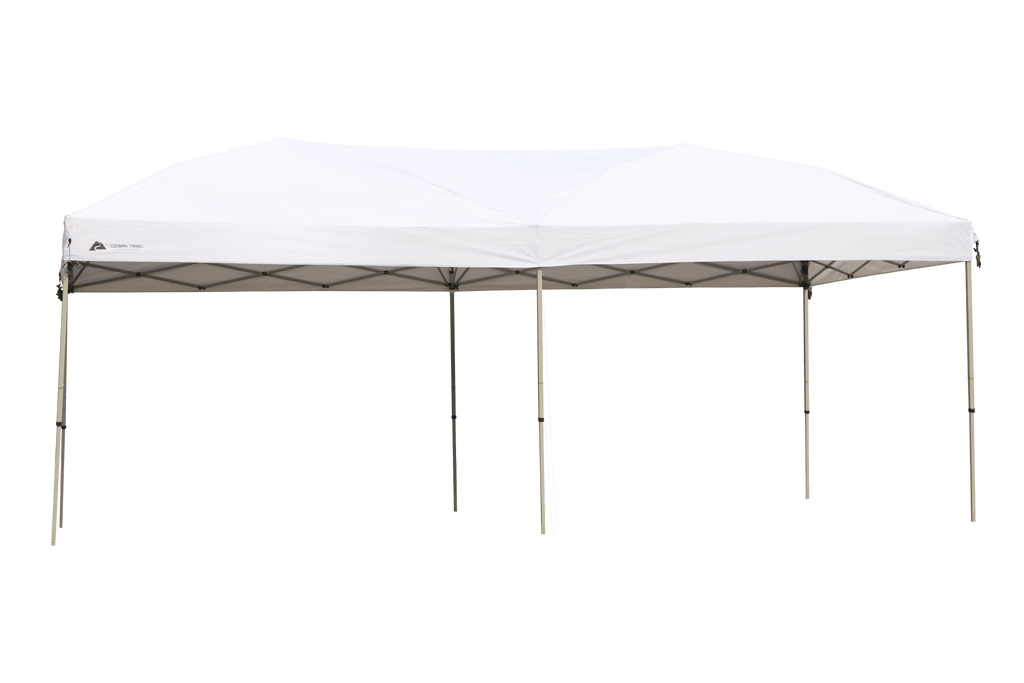 Ozark Trail 20' x 10' Straight Leg Outdoor Easy Pop-up Canopy, White