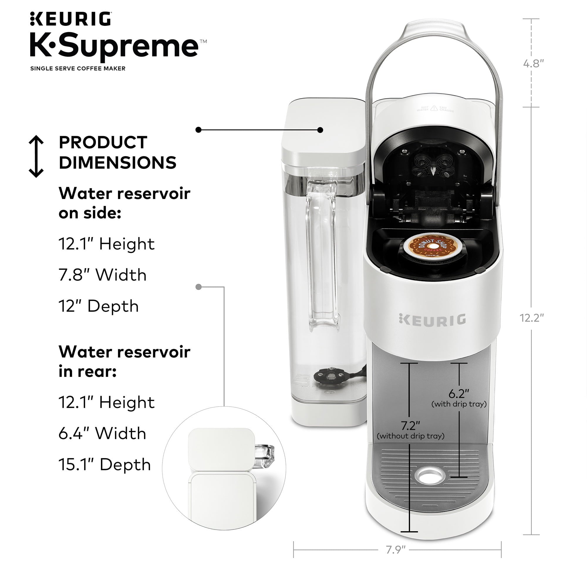 Keurig K-Supreme Single-Serve K-Cup Pod Coffee Maker, Black