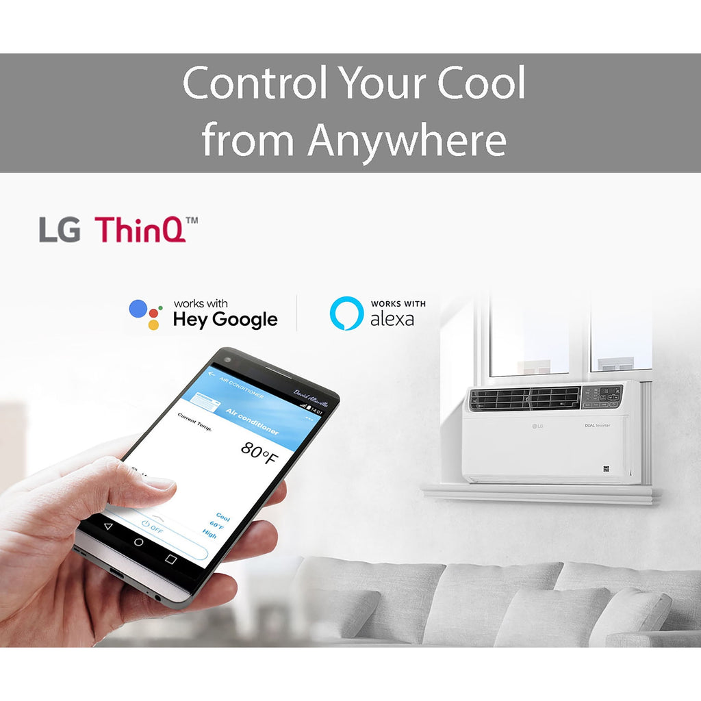 LG Energy Star 9,500 BTU 115V Dual Inverter Window Air Conditioner with Wi-Fi Control