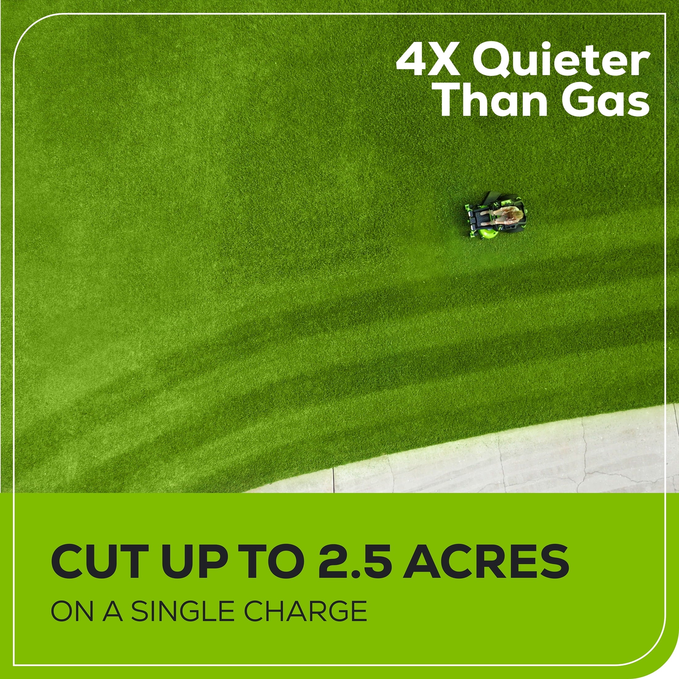 Greenworks 60V 42” Cordless Battery Crossover-Z Zero Turn Riding Lawn Mower with Six (6) 8Ah Batteries & Three (3) Dual Port Turbo Chargers 7409302