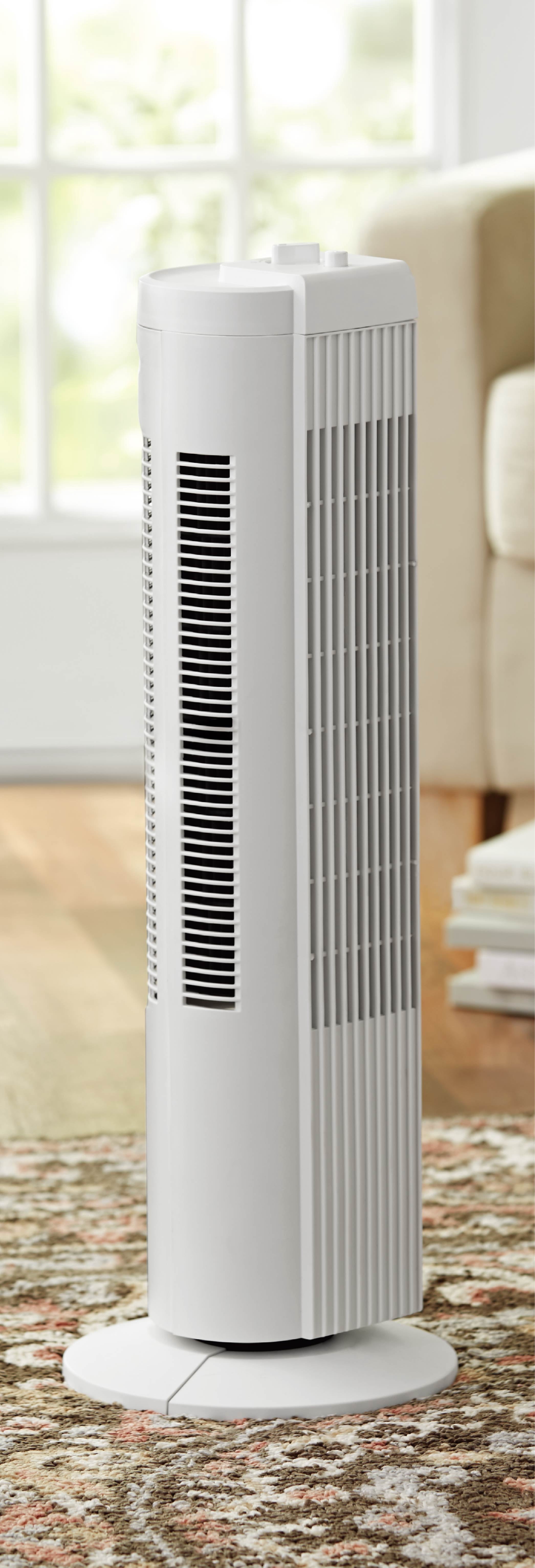 Mainstays 28" Tall, 3-Speed Oscillating Tower Fan, FZ10-19MB, New, Black