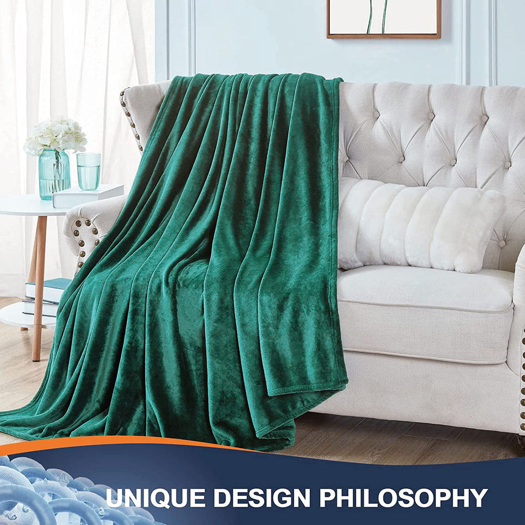 Walensee Ultra Soft Microplush Fleece Throw Blanket, 50" x 60", Orange, Machine Washable