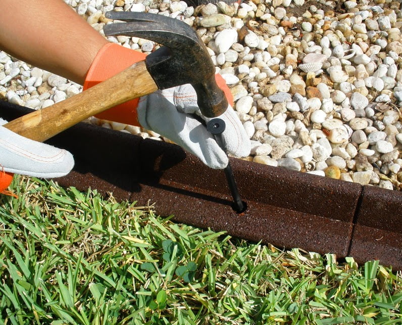 Eco Border 3" x 48" Black Rubber No Dig Landscape Garden Border Edging (Pack 6)