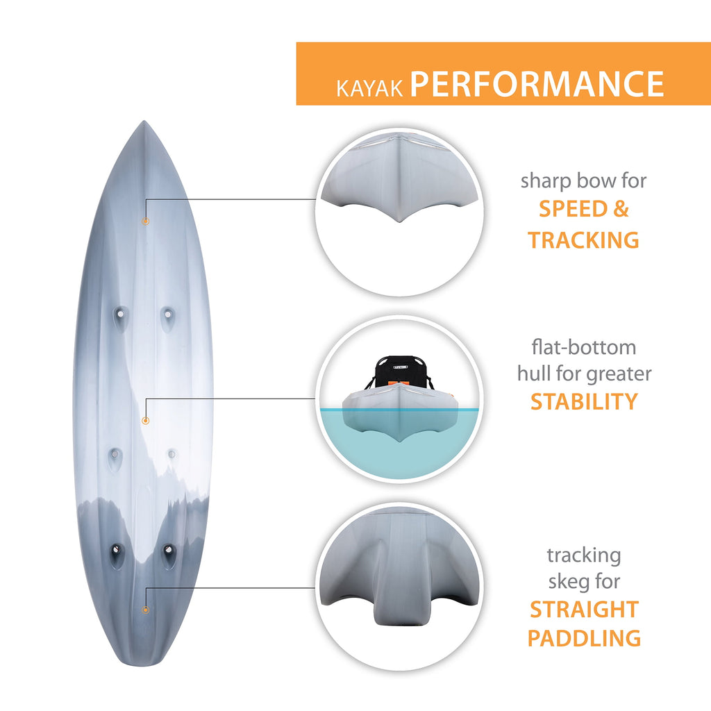 Lifetime Tamarack Pro 123 inch Sit-on-Top Kayak, Eclipse Fusion (91058)