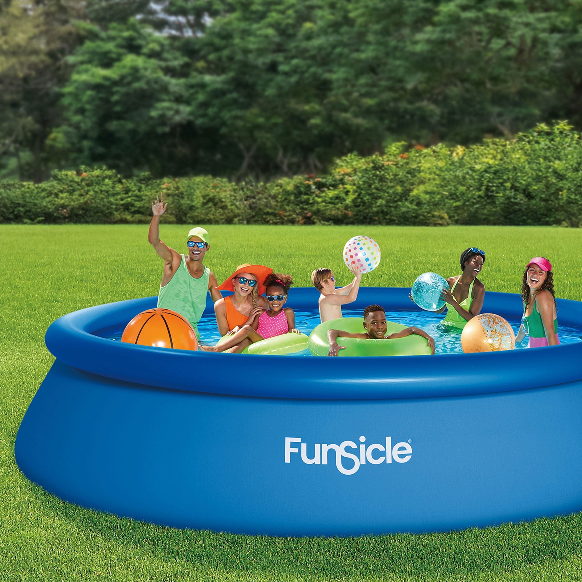 Funsicle 15' x 36" QuickSet Inflatable Ring Top Outdoor Pool w/Pump
