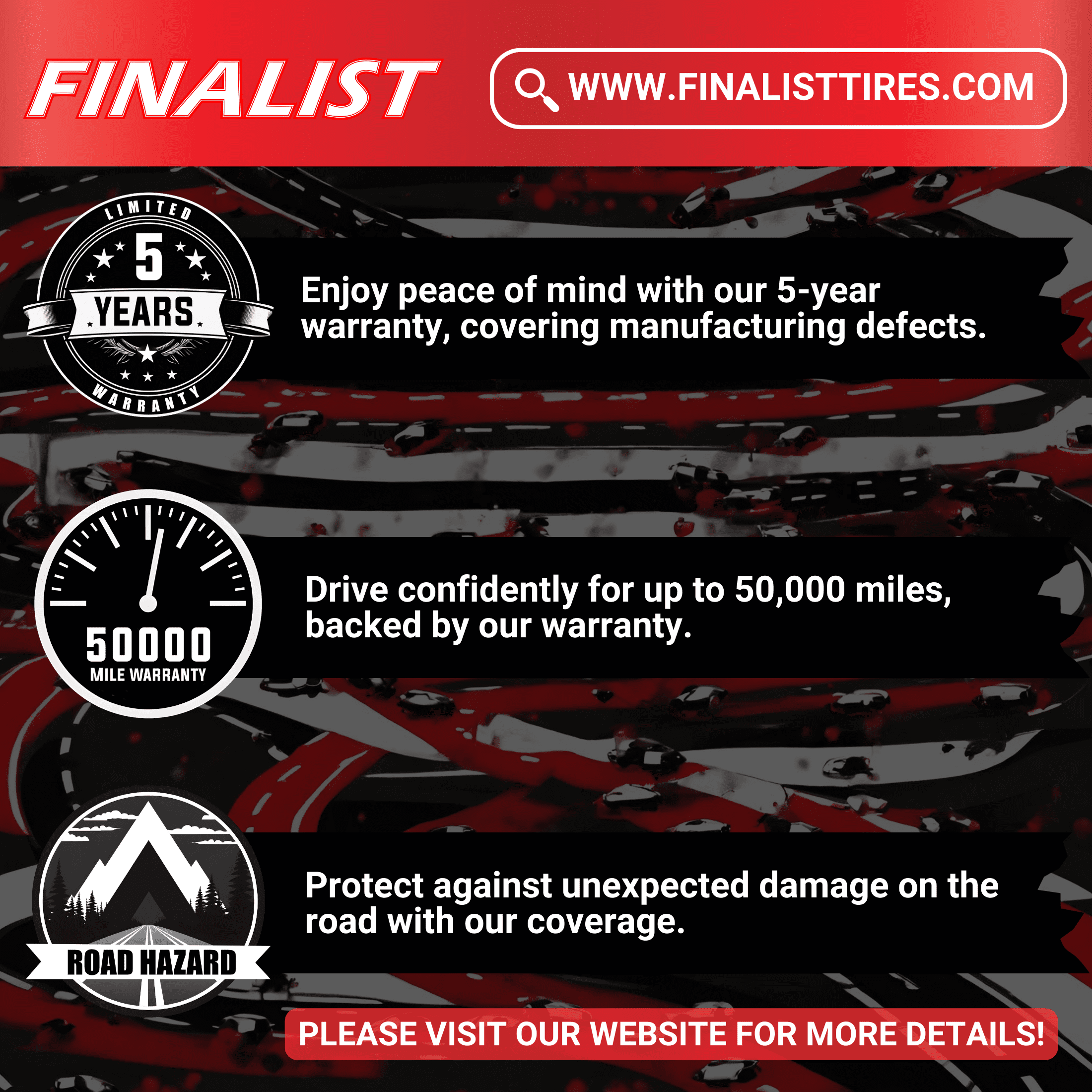 Finalist Terreno A/T 265/70R16 112T SUV Light Truck All Season All Terrain Tire 265/70/16 (Tire Only)