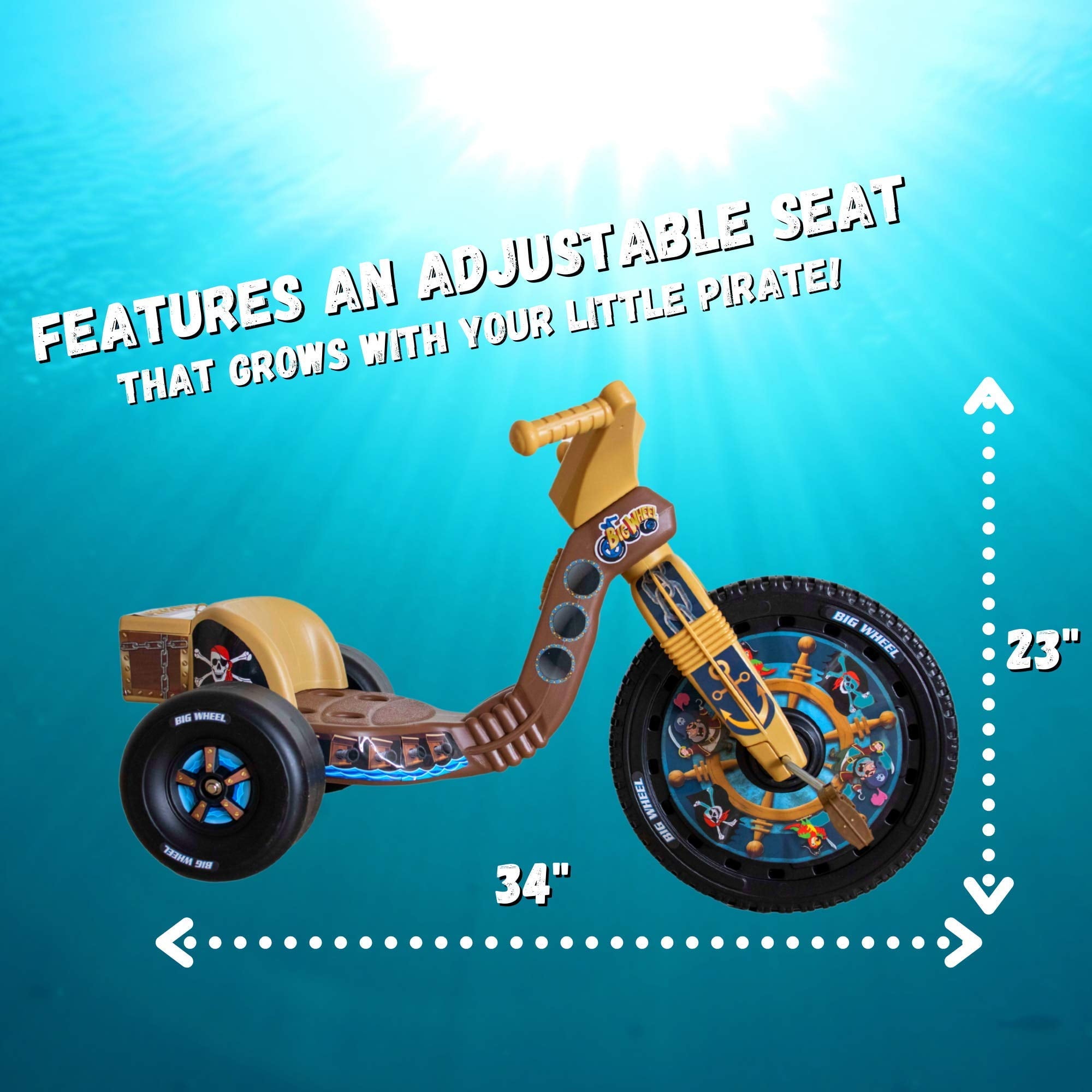 The Original Big Wheel 16 Inch Toddler Tricycle Big Wheel for Kids 3-8 Boys Girls Trike - Rally Racer Edition