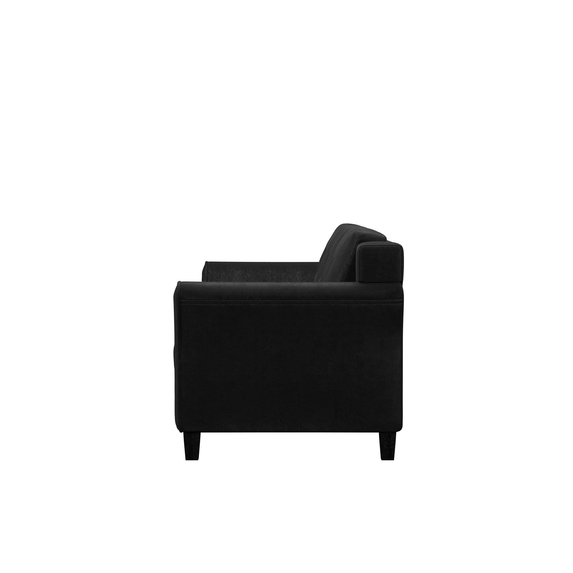 Lifestyle Solutions Taryn Curved Arms Sofa, Black Fabric
