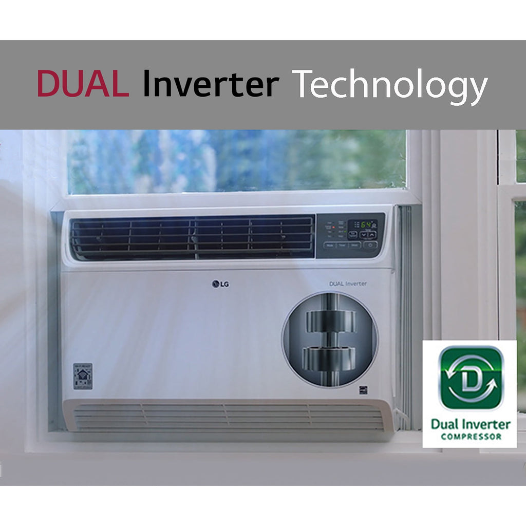 LG Energy Star 9,500 BTU 115V Dual Inverter Window Air Conditioner with Wi-Fi Control