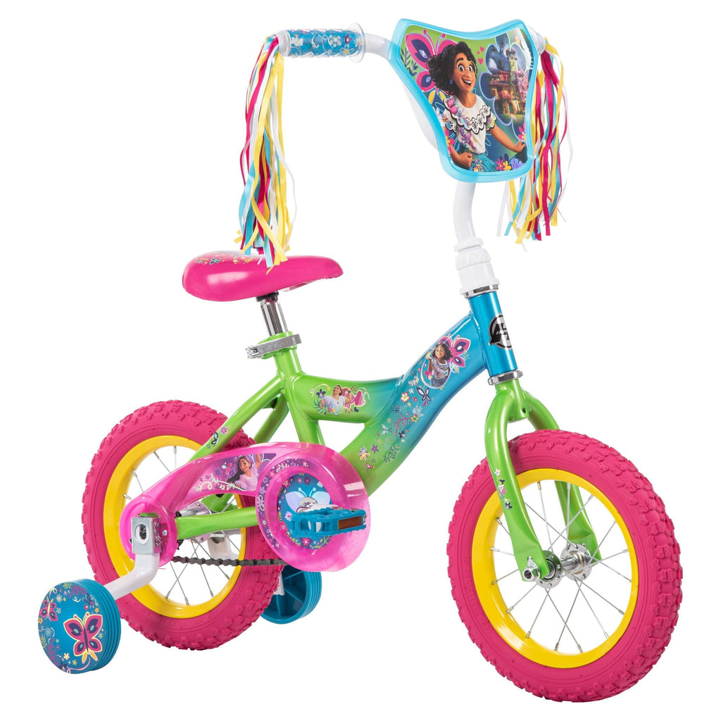 Disney Encanto 12-inch Bike for Girls, Ages 3+ Years, Pink/Green/Blue, by Huffy
