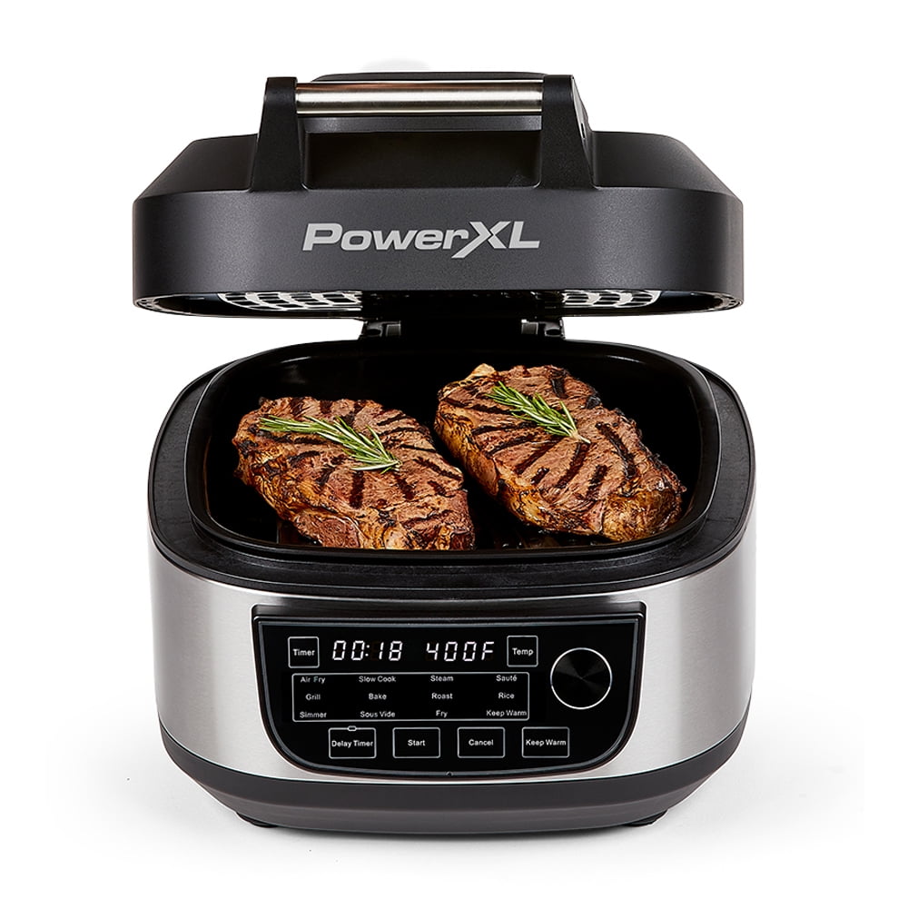 PowerXL Grill Air Fryer Combo Plus, Indoor Grill / Air Fryer, Stainless Steel