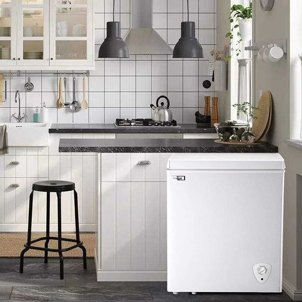 WANAI Chest Freezer 3.5 Cu ft,Small Chest Freezer,Upright Single Door Refrigerator,Black