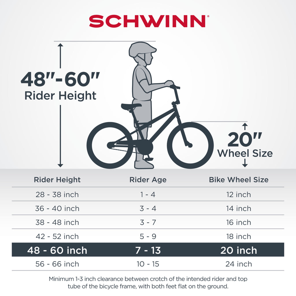 Schwinn Fierce Kids Bicycle, 20 in. Wheels, Boys, Ages 6 +, Blue