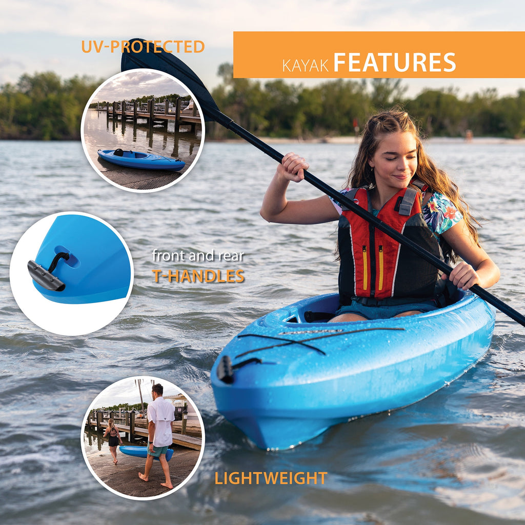 Lifetime Pacer 8 ft Sit-In Kayak (Paddle Included), Orange
