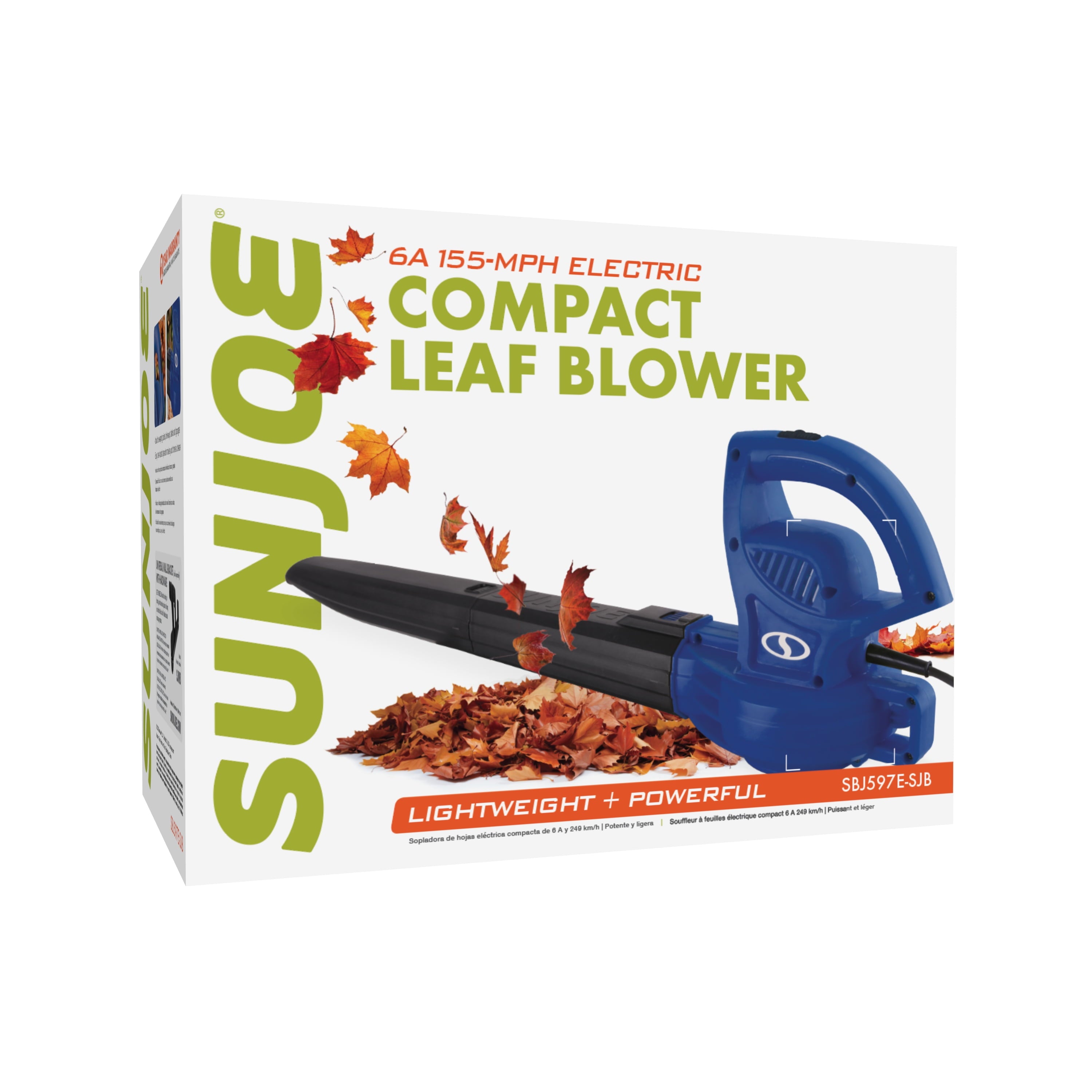 Sun Joe All-Purpose Electric Leaf Blower, 6-Amp, 155-mph, 260-CFM - Green