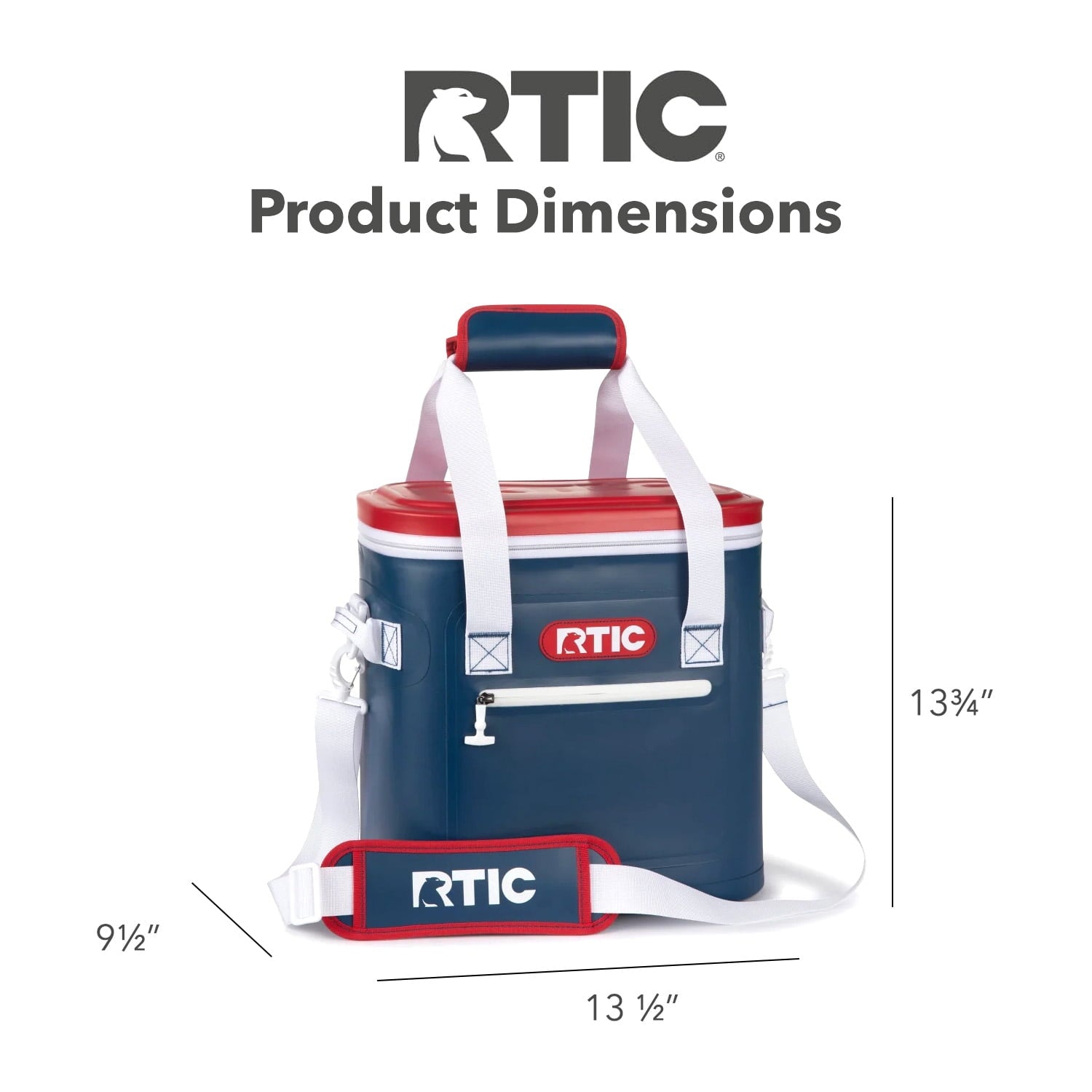 RTIC 20 Can Soft Pack Cooler, Leakproof Ice Chest Cooler with Waterproof Zipper, Blue/Grey