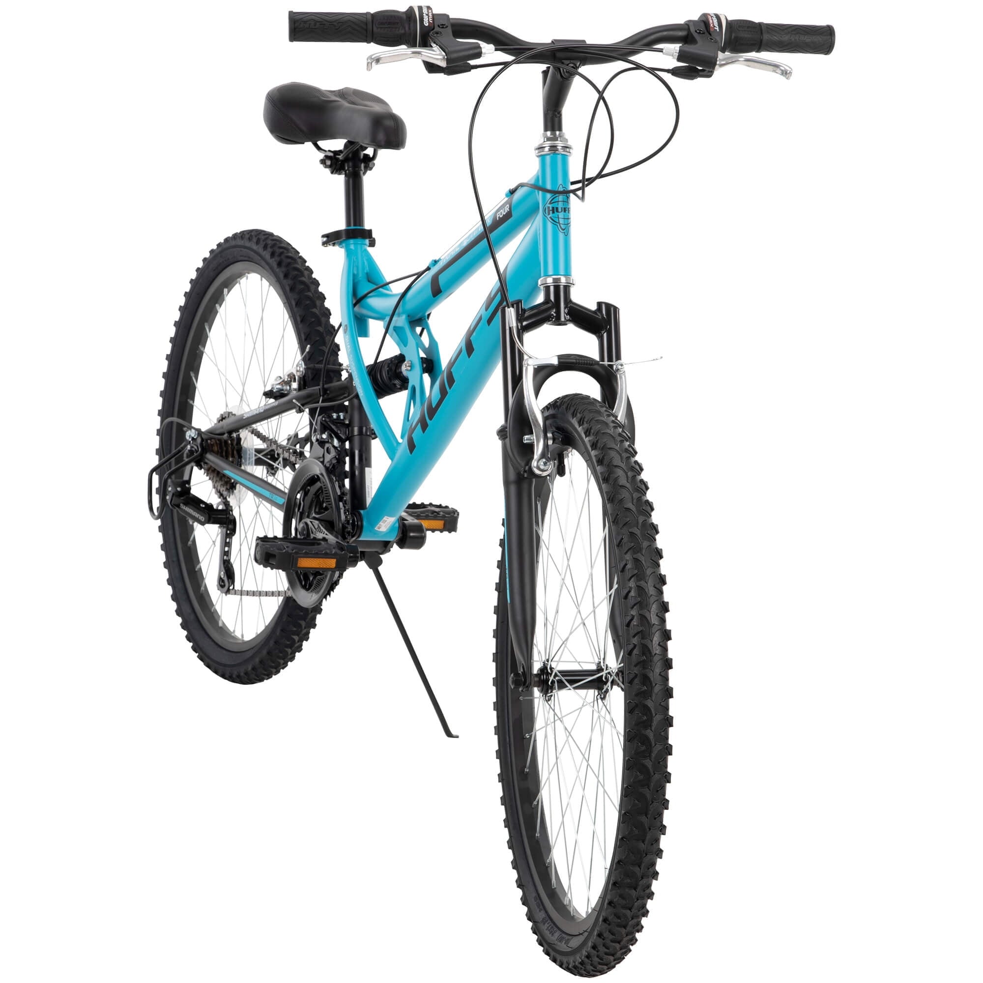 Huffy 24" Trail Runner Girls Full Suspension Mountain Bikes, Ages 12+ Years, Teal Blue