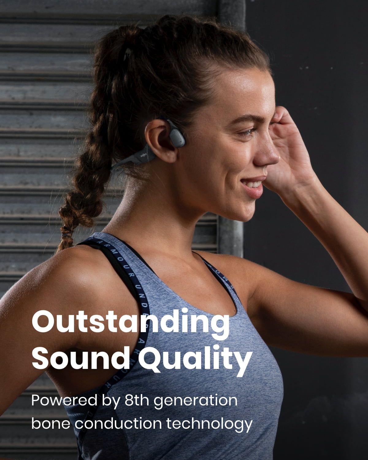 Shokz OpenRun Bone Conduction Waterproof Bluetooth Headphones for Sports with Cooling Wristband (Formerly Aeropex), Blue
