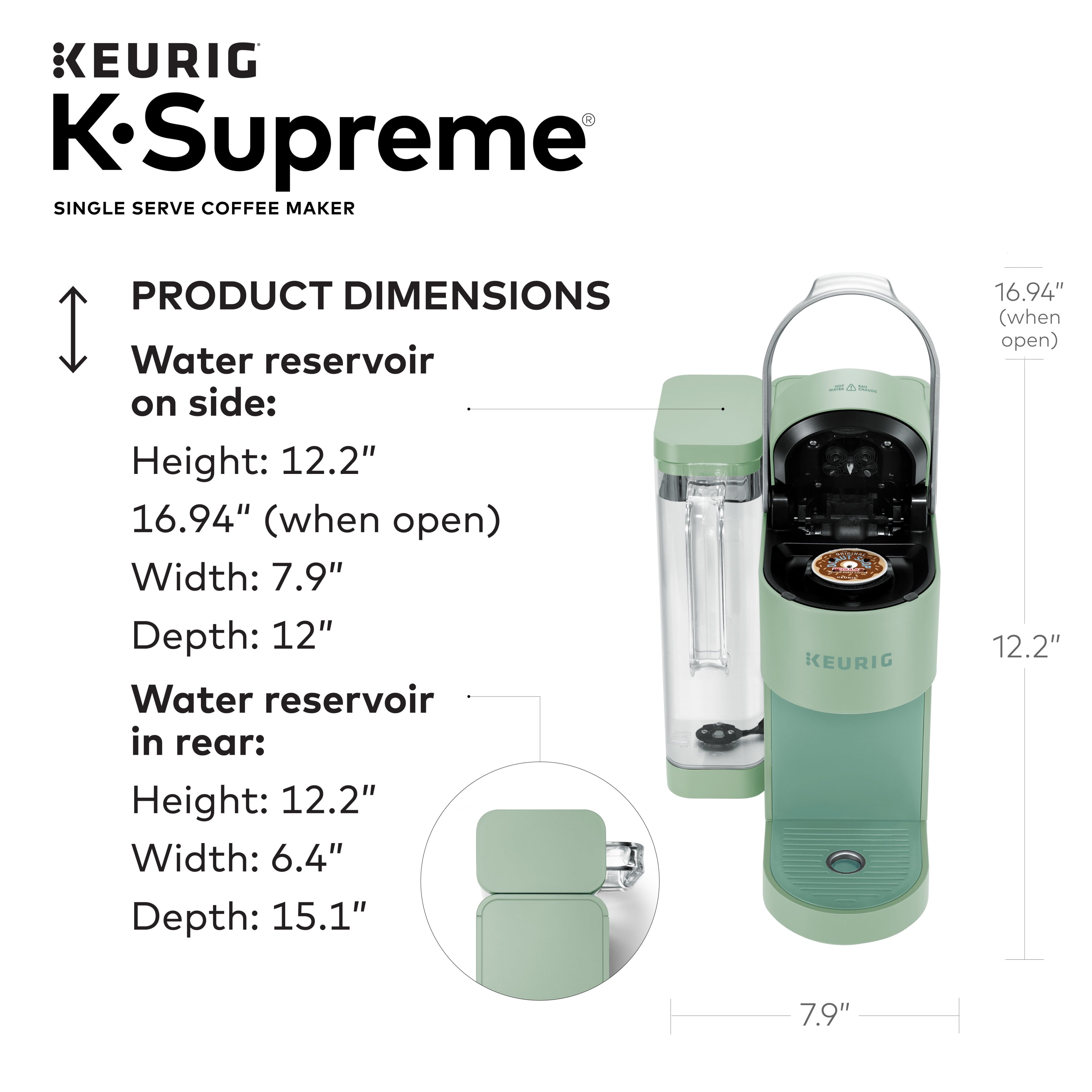 Keurig K-Supreme Single-Serve K-Cup Pod Coffee Maker, Black