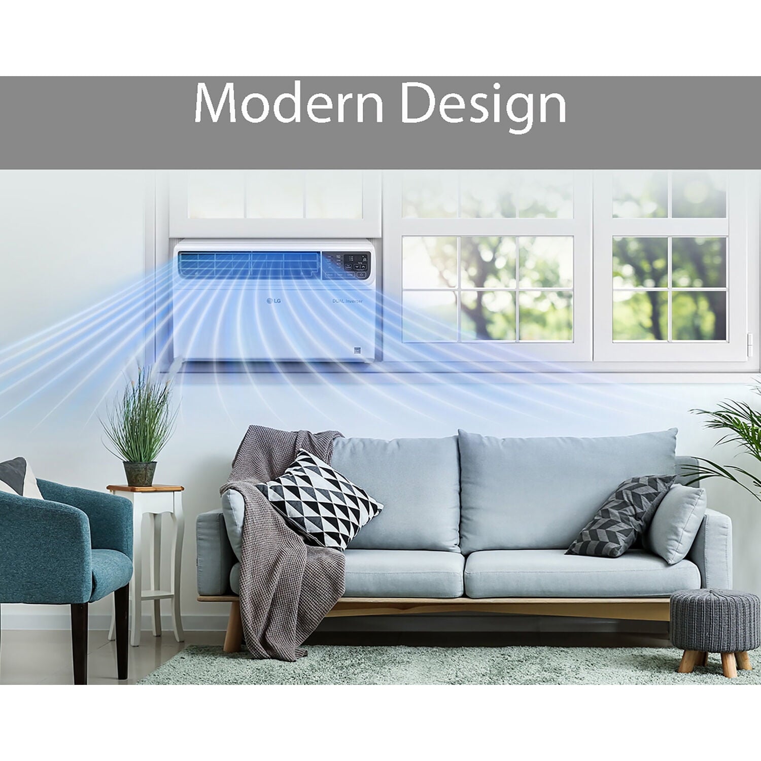 LG Energy Star 9,500 BTU 115V Dual Inverter Window Air Conditioner with Wi-Fi Control