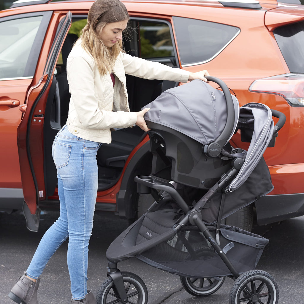 Folio3 Stroll & Jog Travel System with LiteMax Infant Car Seat (Avenue Gray)
